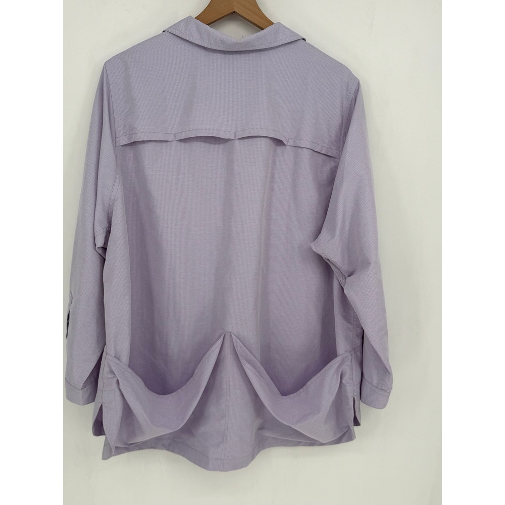 Duluth Trading Co Button Up Shirt Women 2X Purple Long Sleeve Utility Garden - Picture 5 of 8